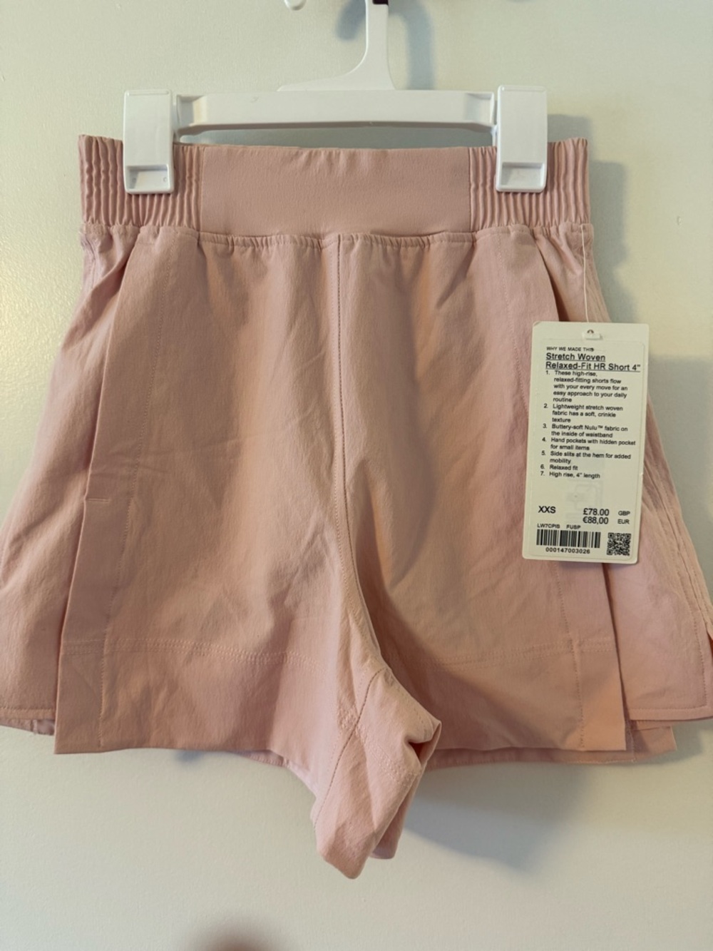 Lululemon Stretch Woven Relaxed Fit High-Rise Women's Shorts 4” NWT— Blush Pink